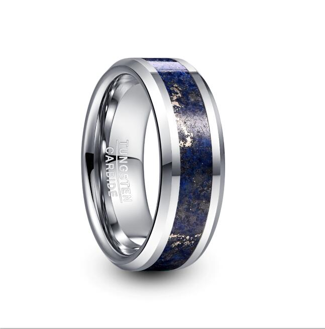Title 5, Anel masculino de aço tungstênio com lapis-lazú...