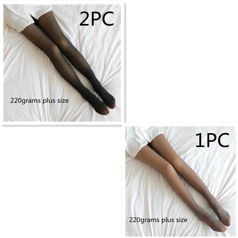 Title 30, Fake Translucent Plus Size Leggings Fleece Line...