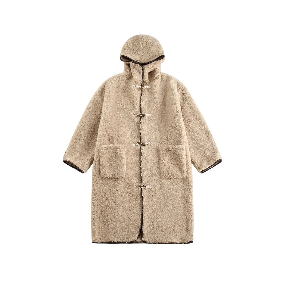 Winter Retro Long Hooded Berber Fleece Coat delivers exceptional warmth and comfort. This vintage-style coat is perfect — photo 2
