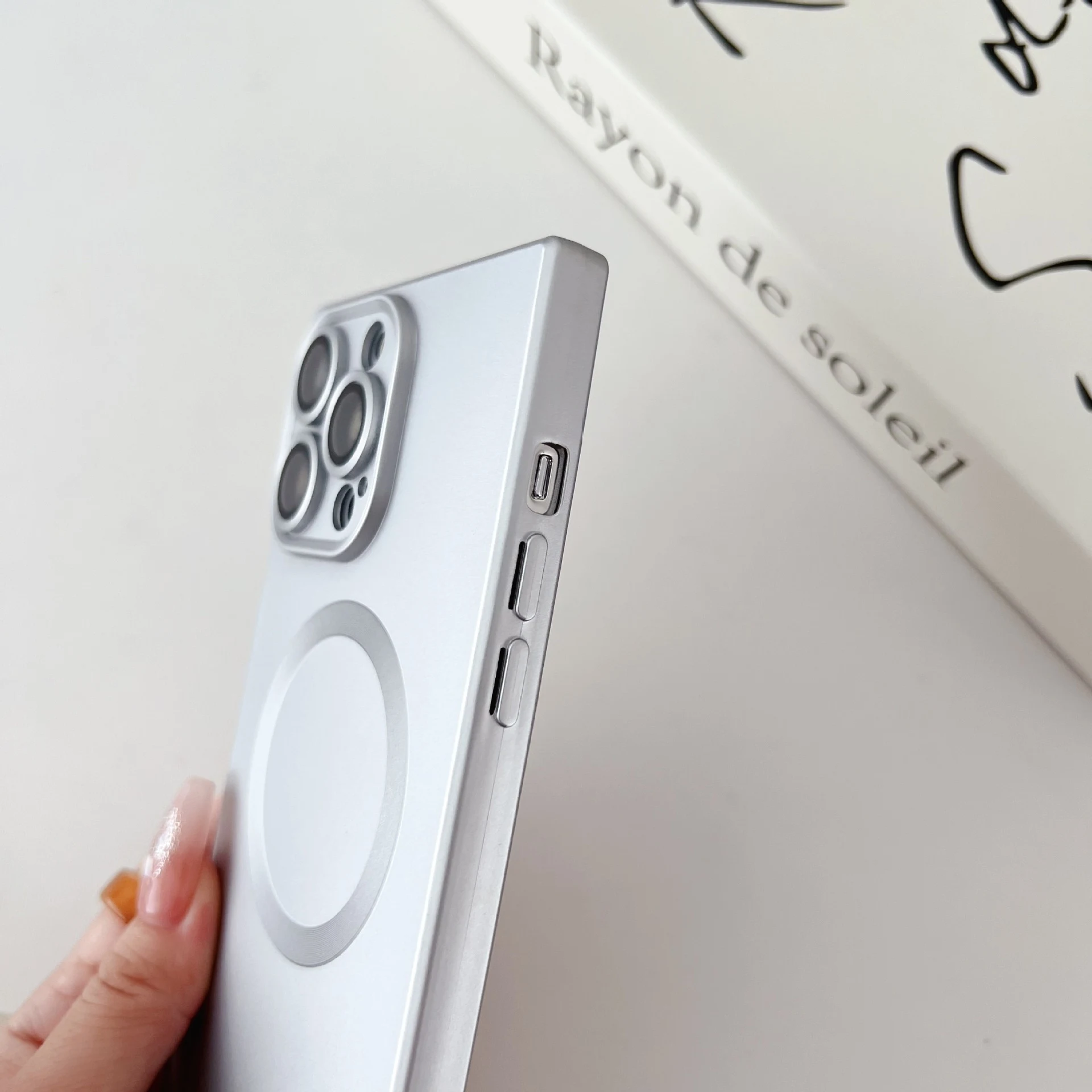 Title 6, Solid Color Square Magnetic Phone Case Provides...