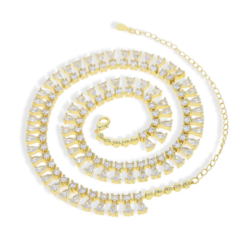 Colar feminino com zircônia incrustada Brilho elegante Joia feminina para realçar a beleza Design sofisticado Presente ideal para mulheres — foto 11
