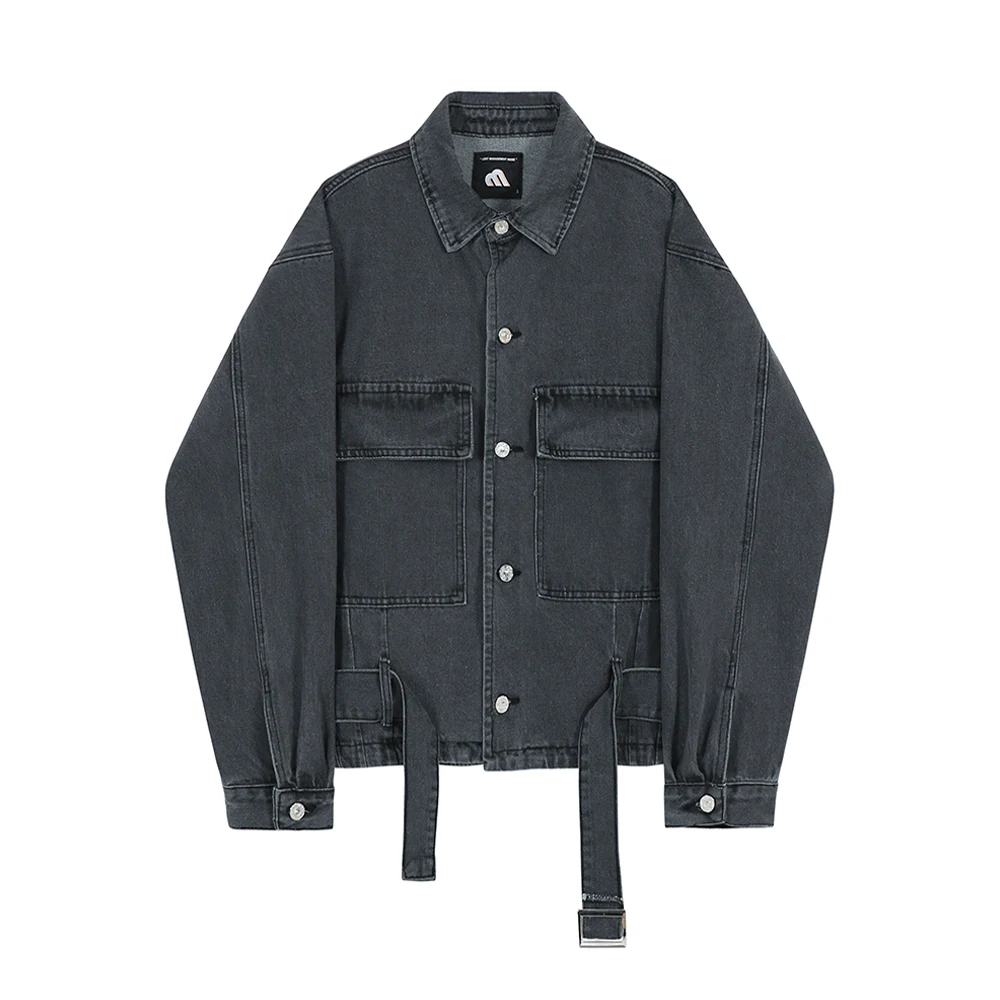 Jaqueta jeans solta masculina primavera, estilo coreano, tendência casual, jaqueta jeans lavada retrô, para um visual moderno e estiloso. — foto 1