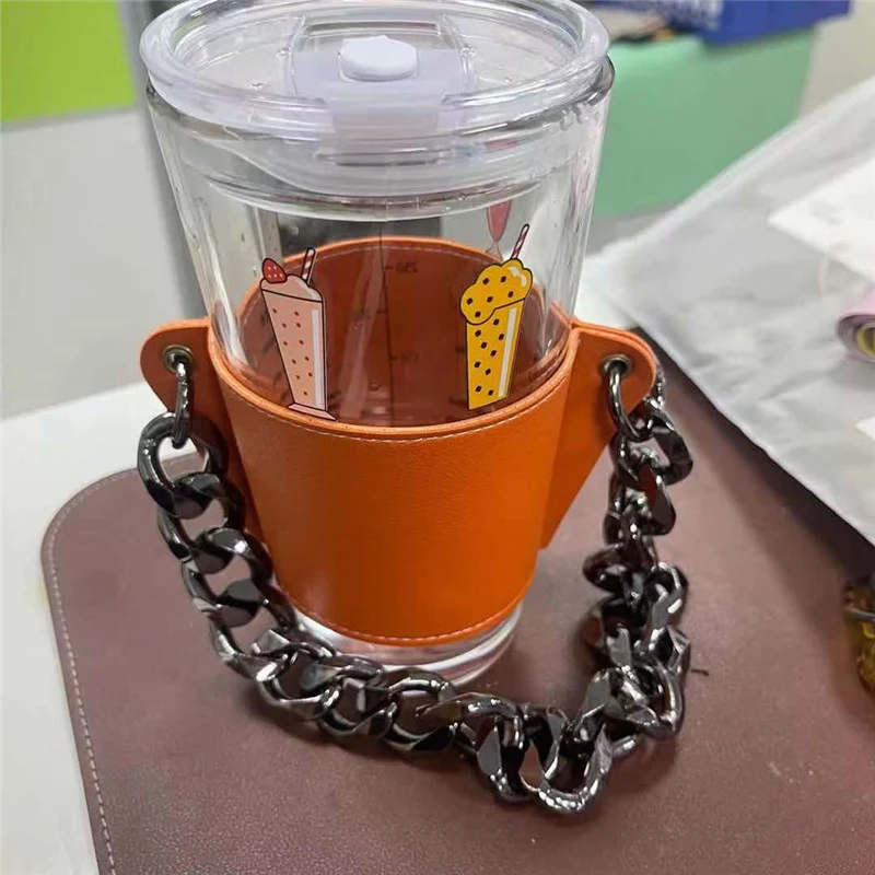 Title 6, PU Leather Portable Detachable Chain Coffee Cup...