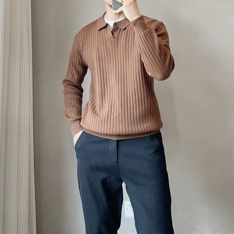 Title 7, Lightly Mature Spring and Autumn Striped Lapel ...