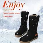Women's Non-slip Platform Winter Flat Boots with Cotton Padding, perfect for warmth, comfort, and secure steps in winter — photo 2