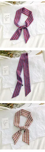 Title 19, Spring and Autumn Ribbon Narrow Strip Silk Scar...