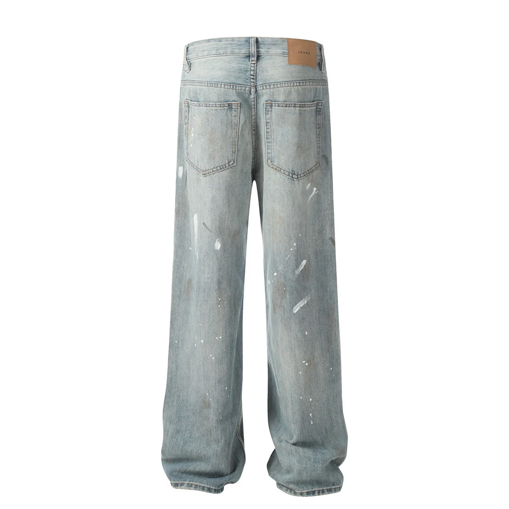 Title 8, Paint splash-ink Jeans for Men, Punk Fashion Br...