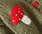 Suéter-abrigo otoñal de dos colores con diseño de seta adorable, ideal para un look cómodo y encantador en la temporada de otoño. — foto 4