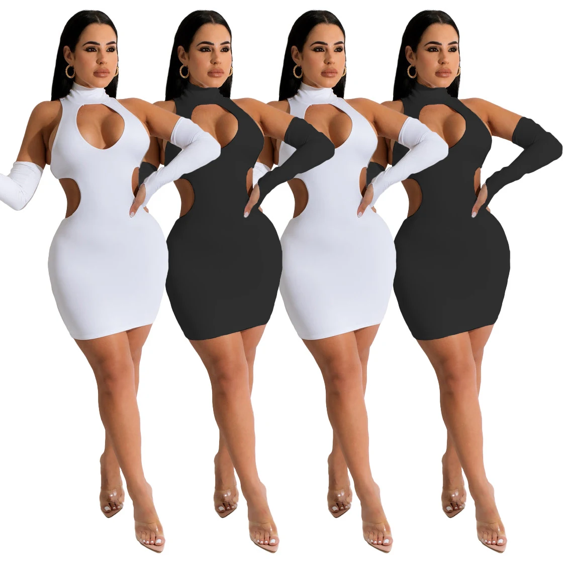 Title 8, Zomerse off-the-shoulder jurk met cutout en mou...