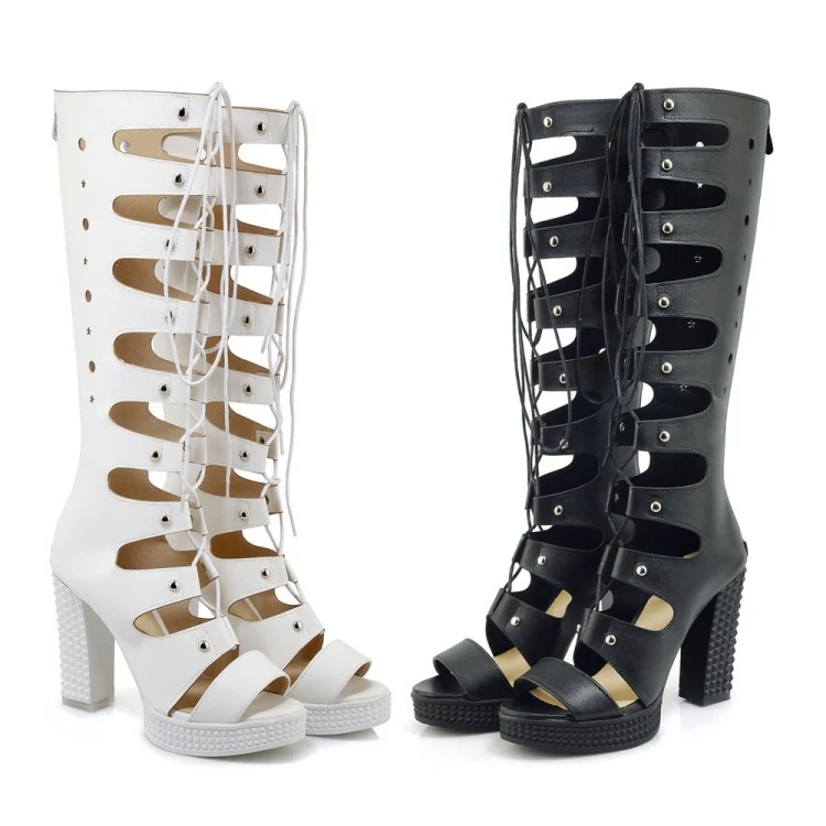 Women's Plus Size High Heel Platform Long Tube Boots perfect for a stylish look comfort and elegance for any occasion. — photo 2