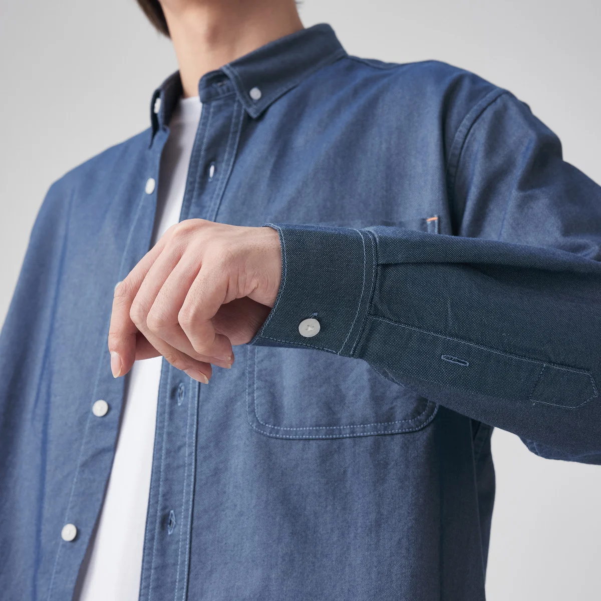Oxford Long Sleeve Shirt Simple Solid Color, a versatile wardrobe essential providing comfort and style for any occasion — photo 7