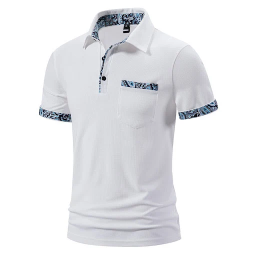 Title 3, Camiseta masculina manga curta com lapela e est...
