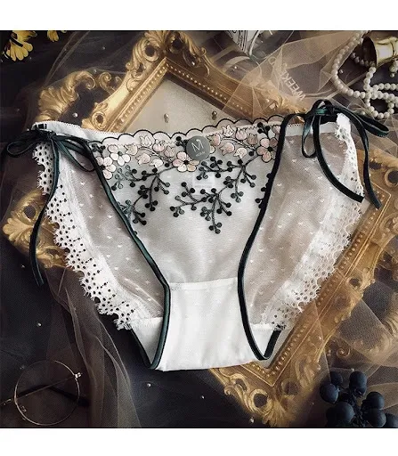 Title 5, Sexy Lace-up Lace Underwear Sheer Mesh Low Wais...
