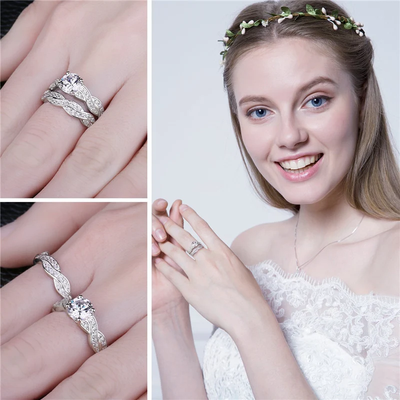 Conjunto de anéis femininos para casais com banho de moda. Demonstre seu amor com estilo. Anéis que celebram a união e o romance. — foto 2