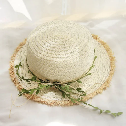 Title 6, New Straw Hat Female Rattan Bow Sun Summer Ligh...
