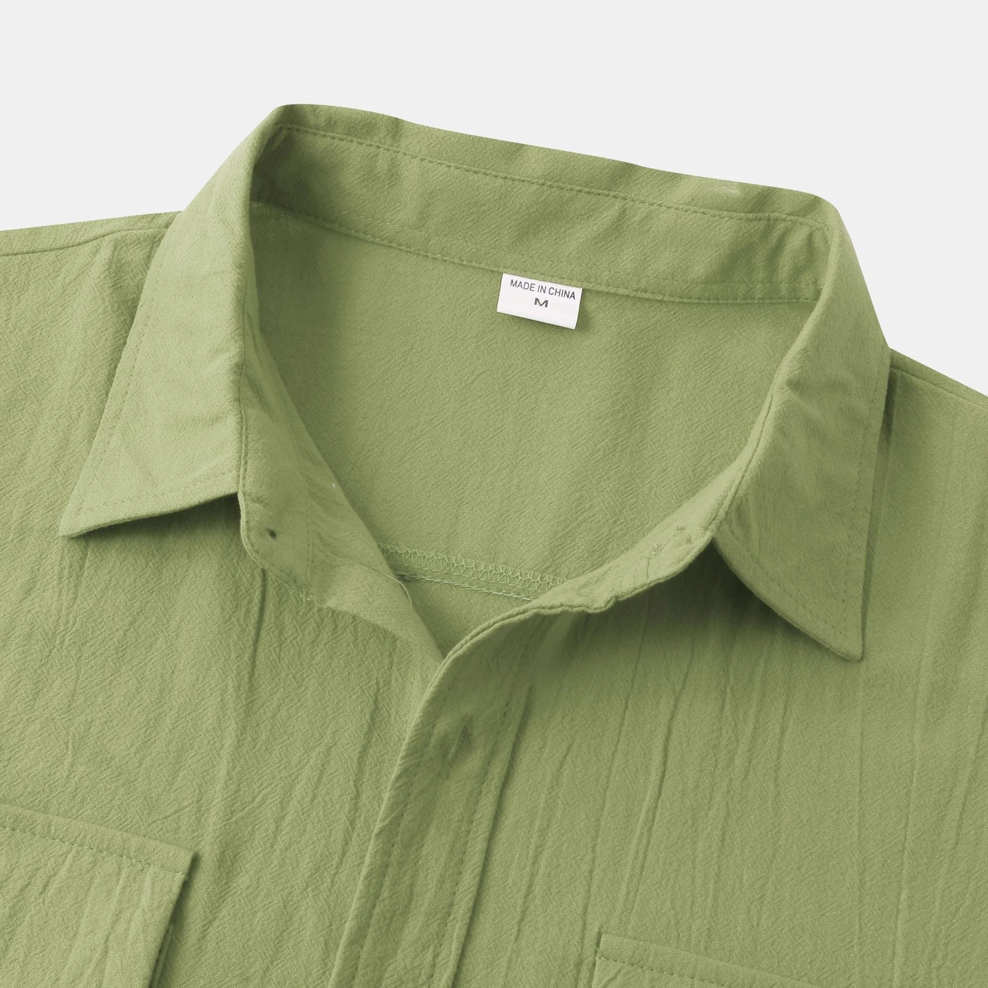 Title 12, New Mens Linen Short Sleeve Shirt Square Colla...