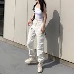 Lace-up leg pocket overalls, offering comfort and practicality. Durable workwear or stylish casual wear with functional — photo 4