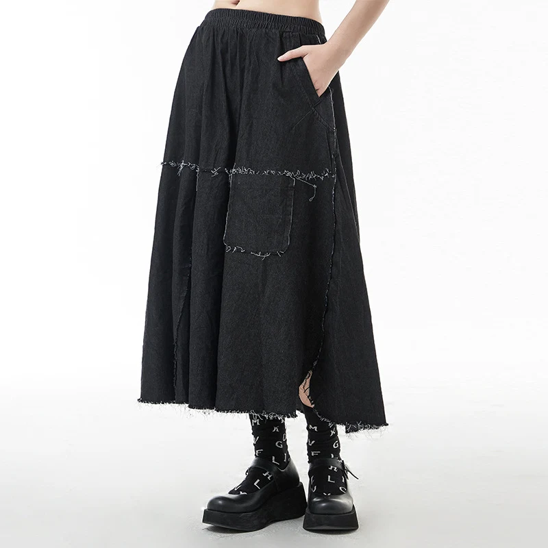 Brushed Denim Half Body Women's New Elastic High Waist Skirt, Comfortable and Stylish, Perfect for Everyday Wear and Ver — photo 4