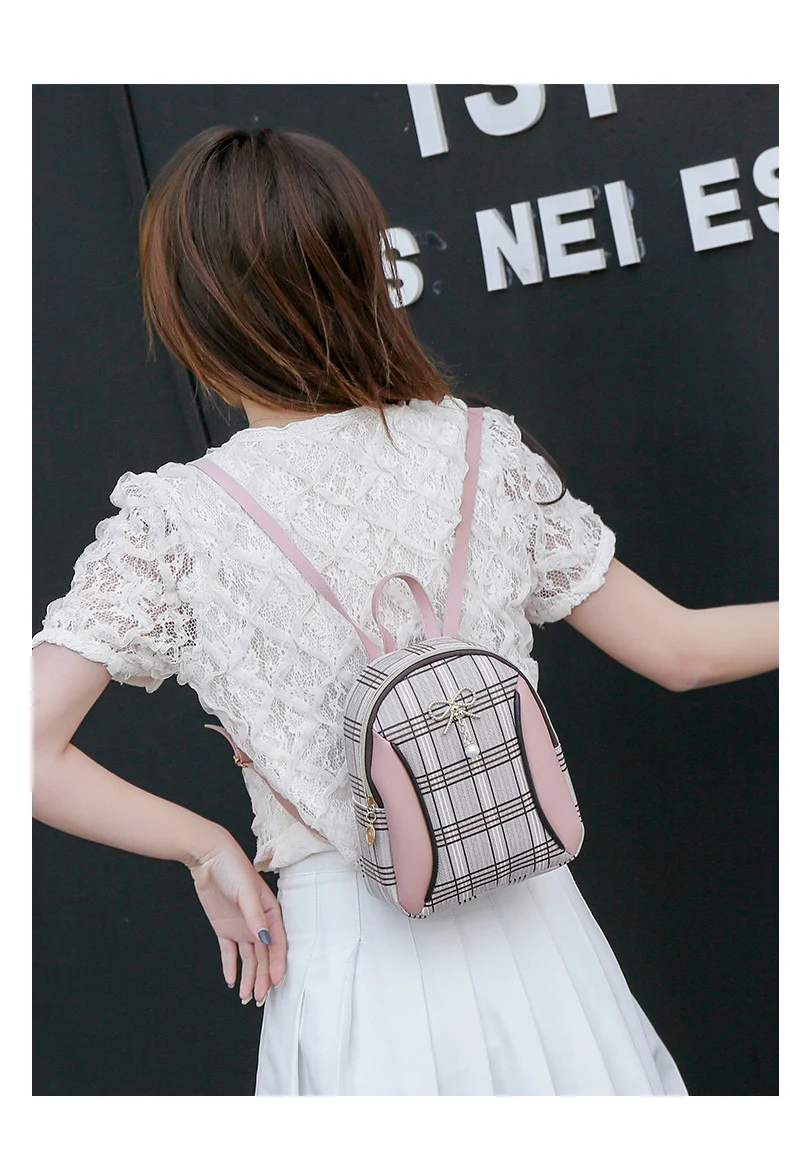 Mochila Pequena Coreana de Concha com Zíper, Estampa Primavera/Verão, Perfeita para o Dia a Dia, Leve e Charmosa, Adicione um Toque de Moda. — foto 7