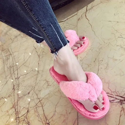 Title 6, Furry couple slippers for warm and cozy feet at...