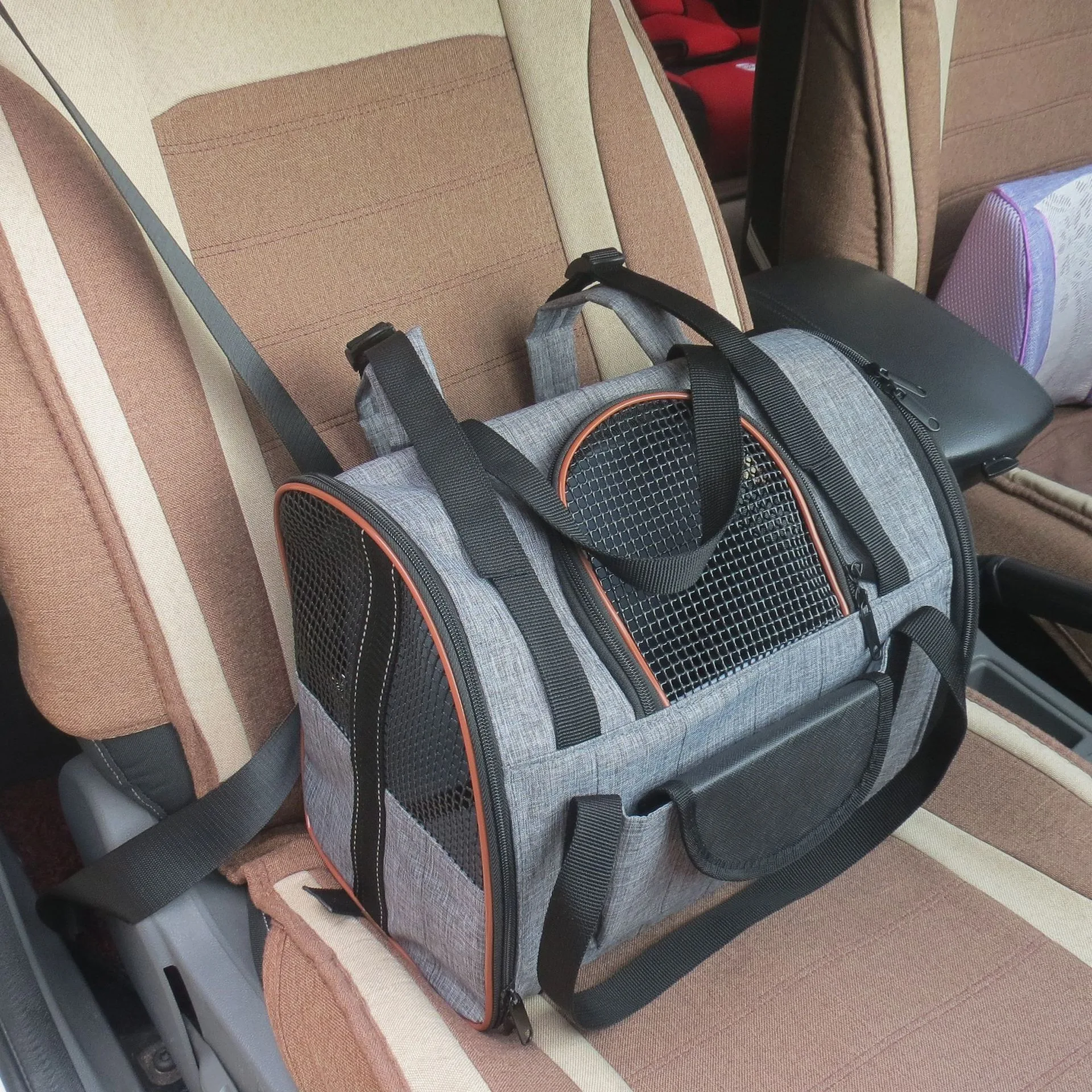 Cesta Assento Carro Pet Dobrável Multifuncional para Cães e Gatos, Bolsa de Transporte para Viagem, Conforto e Segurança — foto 7