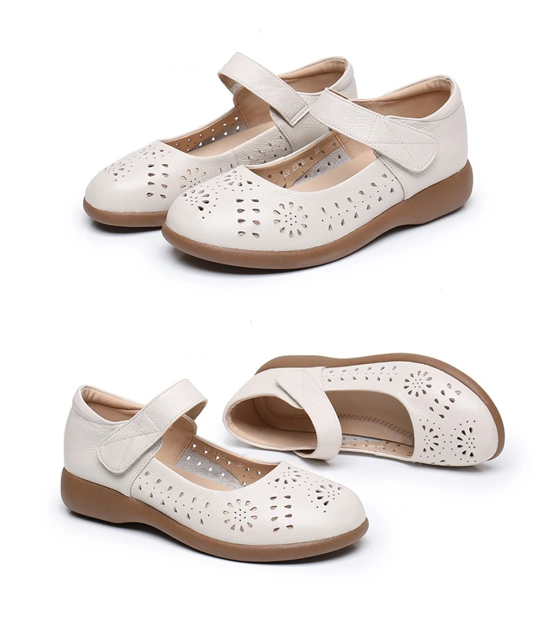Title 14, Authentic Leather Hollow Out Cosy Hole Sandals....