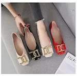Women's flat square toe low-cut low heel work and casual shoes. Comfortable, stylish footwear for everyday wear and work — photo 10