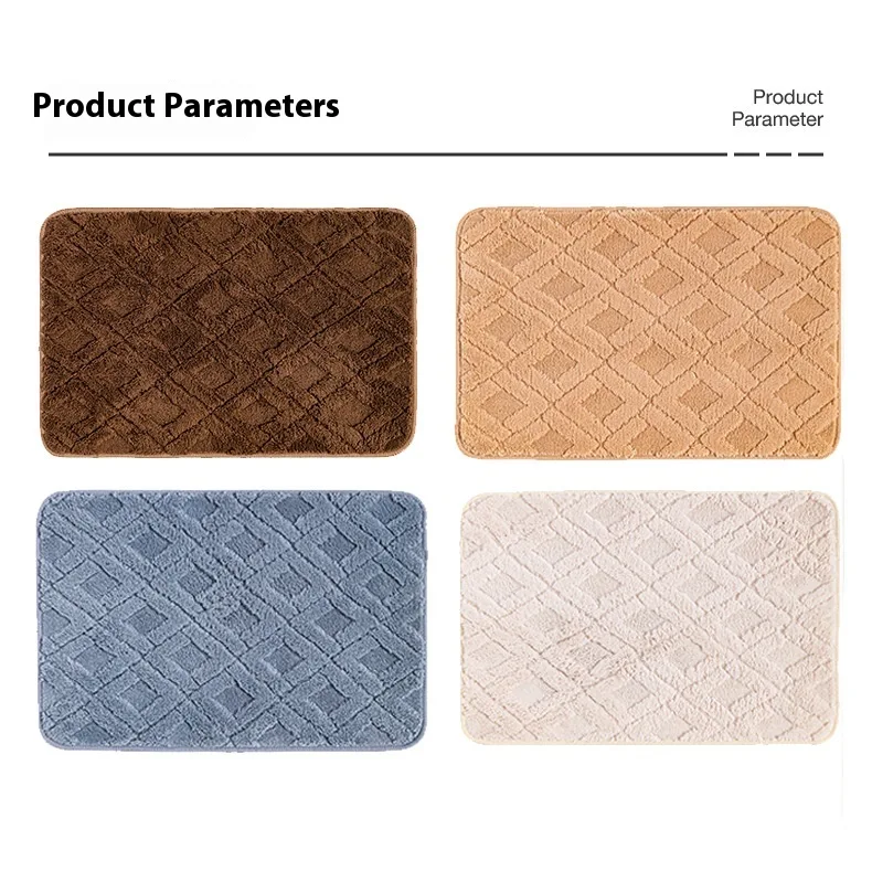 Title 6, Rhombus Plush Absorbent Floor Mat Bathroom Door...