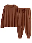 Completo sportivo donna due pezzi, top casual a maniche lunghe e pantaloni. Comodo e versatile per attività sportive e tempo libero. — foto 22