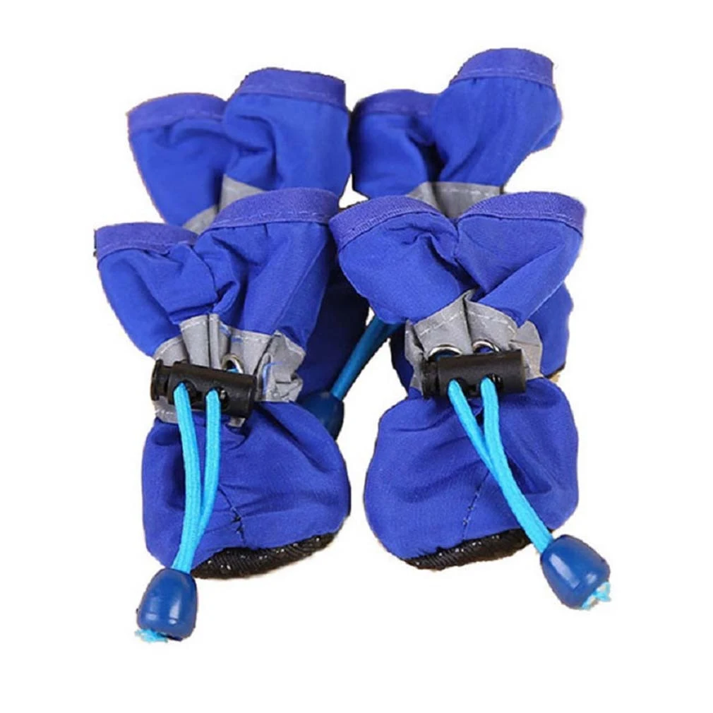 Title 6, 4pcs/set Waterproof Pet Dog Shoes Anti-slip Rai...