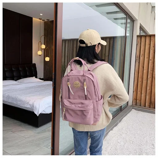 Title 15, Mochila de veludo cotelê estilo coreano para es...