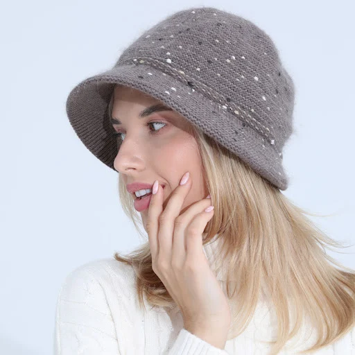 Title 1, Mixed Color Mother Rabbit Wool Pot Hat Plus Vel...