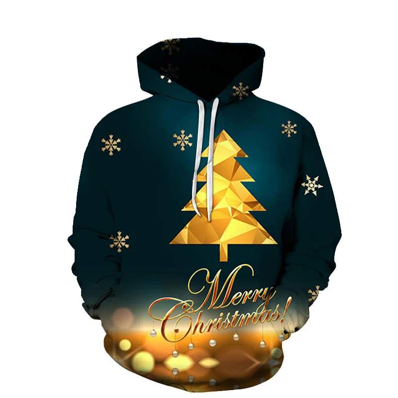 Title 4, Moletom esportivo casual de Natal com estampa p...