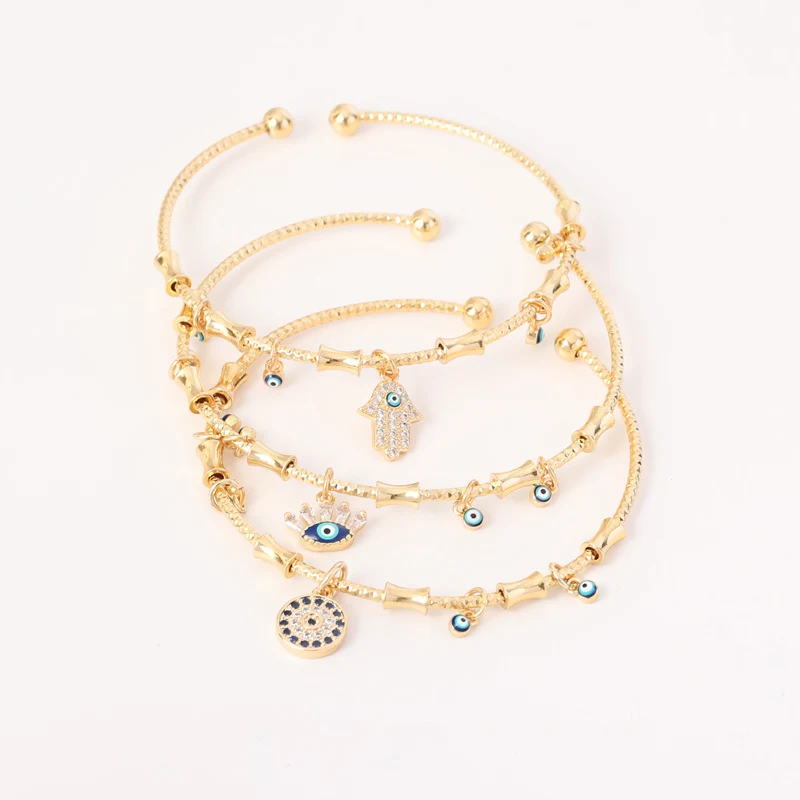 Pulseira Hip Hop feminina com pingente de olho de diabo. Design moderno e proteção para um visual marcante. Ideal para mulheres estilosas. — foto 17