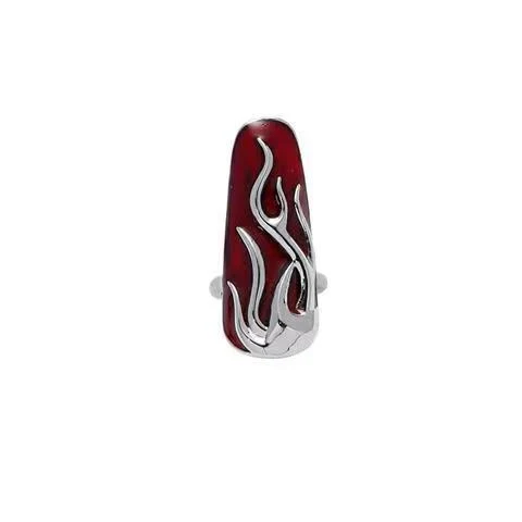 Anillo de metal líquido rojo llama — foto 15