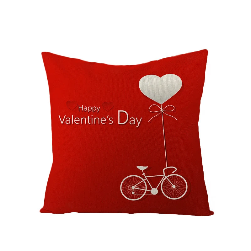 Fronha de linho vermelha com coração para o Dia dos Namorados, toque macio e romântico, presente ideal para decorar e expressar amor no quarto. — foto 14