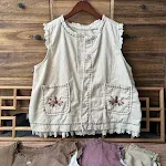 Gilet Autunnale Stile Mori da Donna con Ricamo Taschino, adatto per Outdoor e abbinabile con tutto, perfetto per un look versatile e alla moda. — foto 10