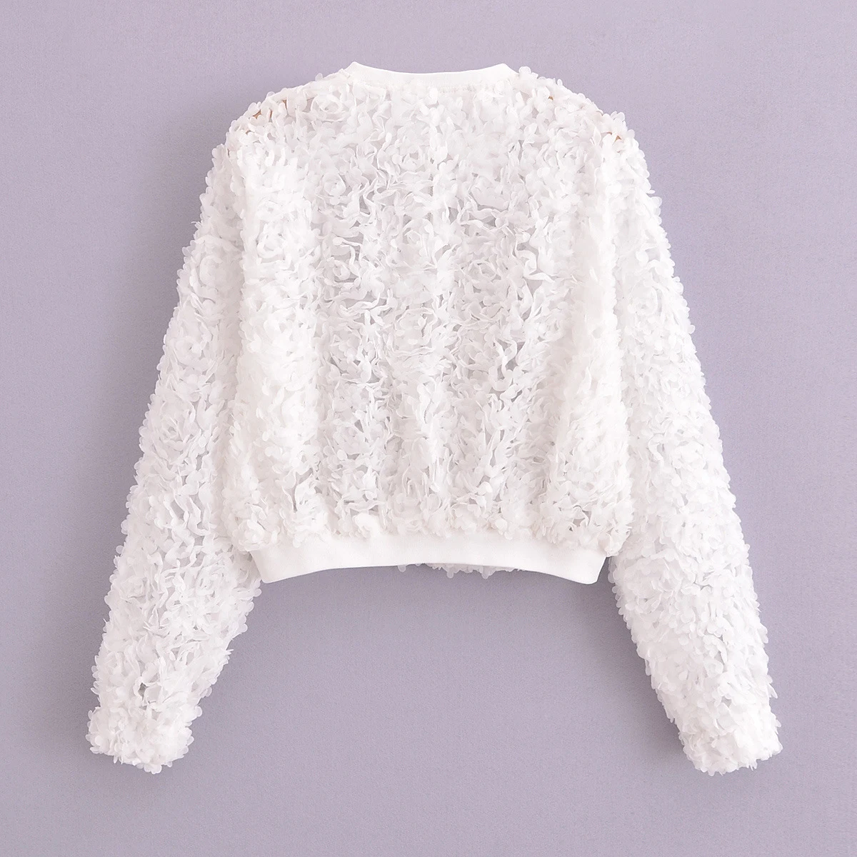 Women's Flower Decoration Loose Short Jacket, perfect for casual and stylish outfits. A lightweight, comfortable jacket — photo 1