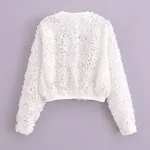Women's Flower Decoration Loose Short Jacket, perfect for casual and stylish outfits. A lightweight, comfortable jacket — photo 1