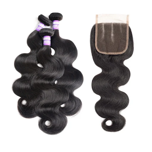 Title 1, Braziliaanse human hair bundels met closure, vo...