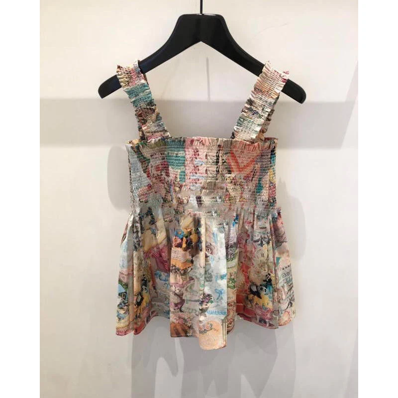 Title 4, Summer Fashion Printed High Waist Sling Dress