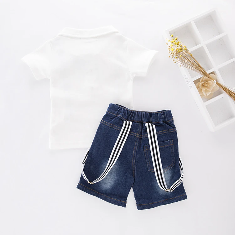 Title 3, Conjunto Jeans Infantil Verão Camiseta Manga Cu...
