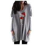 Vestido feminino longo de Natal, manga longa, decote em V e corte evasê. Celebre as festas com elegância e conforto garantidos. — foto 8