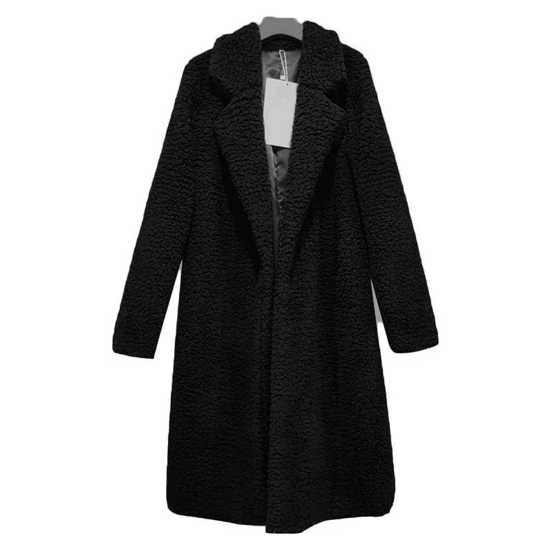 Fall Winter Slim Women's Lapel Long Sleeve Solid Color Street Coat Clothing. Stylish and warm outerwear perfect for ever — photo 4