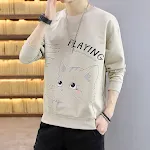 Camiseta suéter com gola redonda e estampa de desenho animado, confortável e divertida, ideal para crianças, perfeita para o dia a dia e fácil de combinar. — foto 1