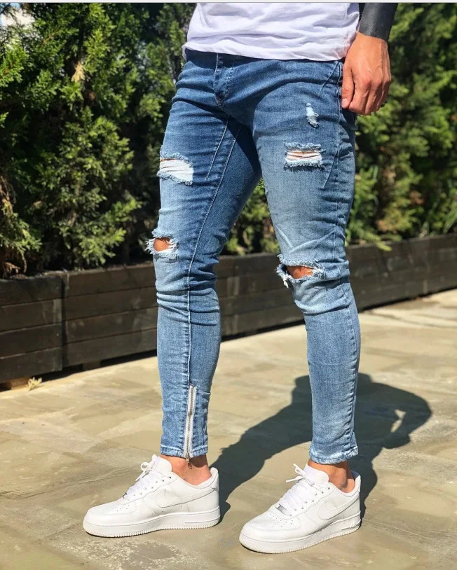 New spring stretch men's slim leg jeans offer comfort and style for everyday wear. Get a modern look with these flexible — photo 3