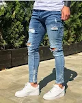 New spring stretch men's slim leg jeans offer comfort and style for everyday wear. Get a modern look with these flexible — photo 3