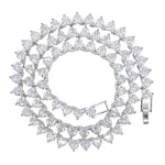 Corrente de Tênis Zircônia em Coração Novo Design Transfronteiriço para Homens e Mulheres, Ornamento Rap. — foto 3