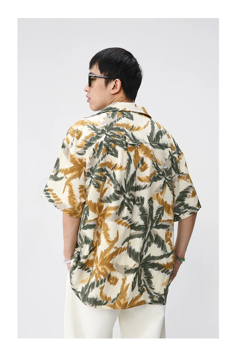 New Loose Retro Color Hong Kong Style Short Sleeve Suit Collar Shirt. Experience comfort and classic style with this ver — photo 13