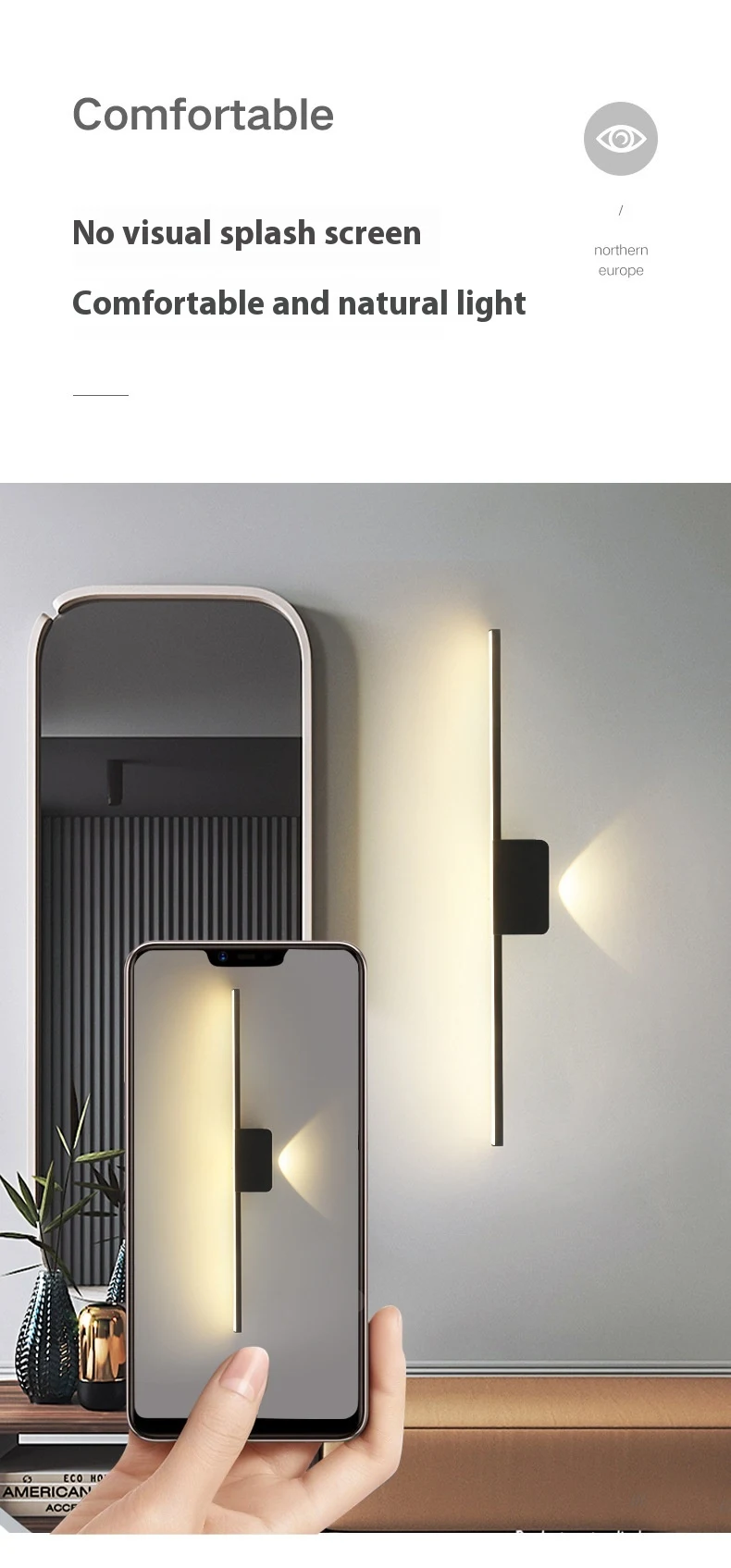 Title 3, Simple and Modern Light Luxury LED Mirror Headl...